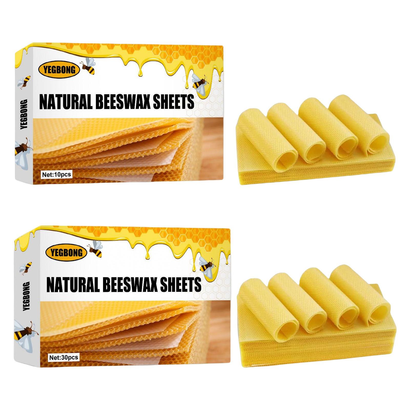 Candle Making Wax - 蜜蝋シート、養蜂用基盤シート、蜜蝋キャンドル作成キット、天然蜜蝋ハニカムシート（巣箱用）