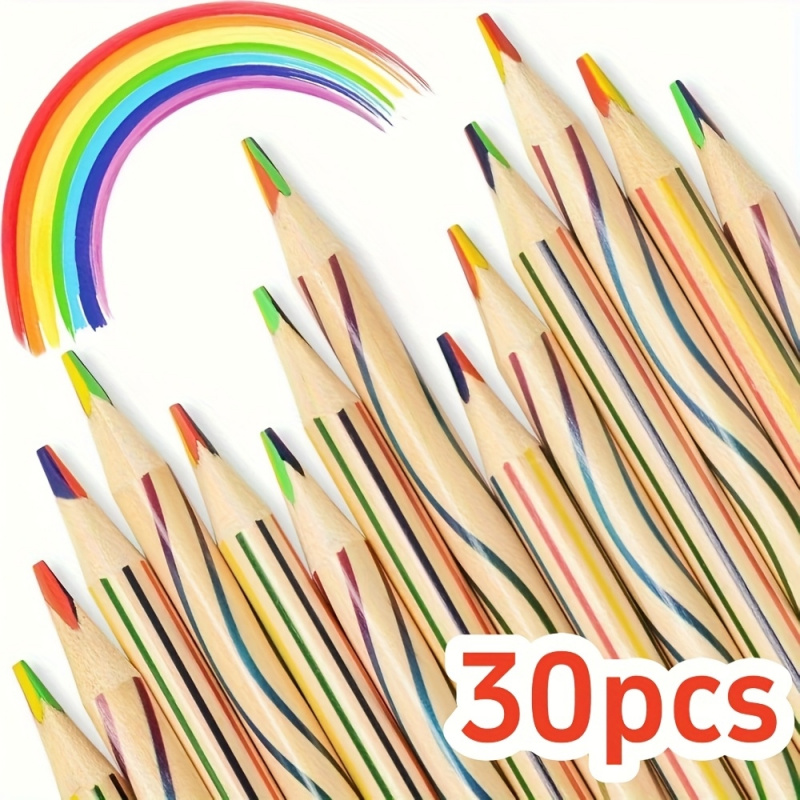 Colored Pencil Professional - 10/20/30レインボーペン、プロの芸術家用、7色の色鉛筆、3.3mm/0.33cm太い鉛筆芯、パーソナライズされたペイントイン