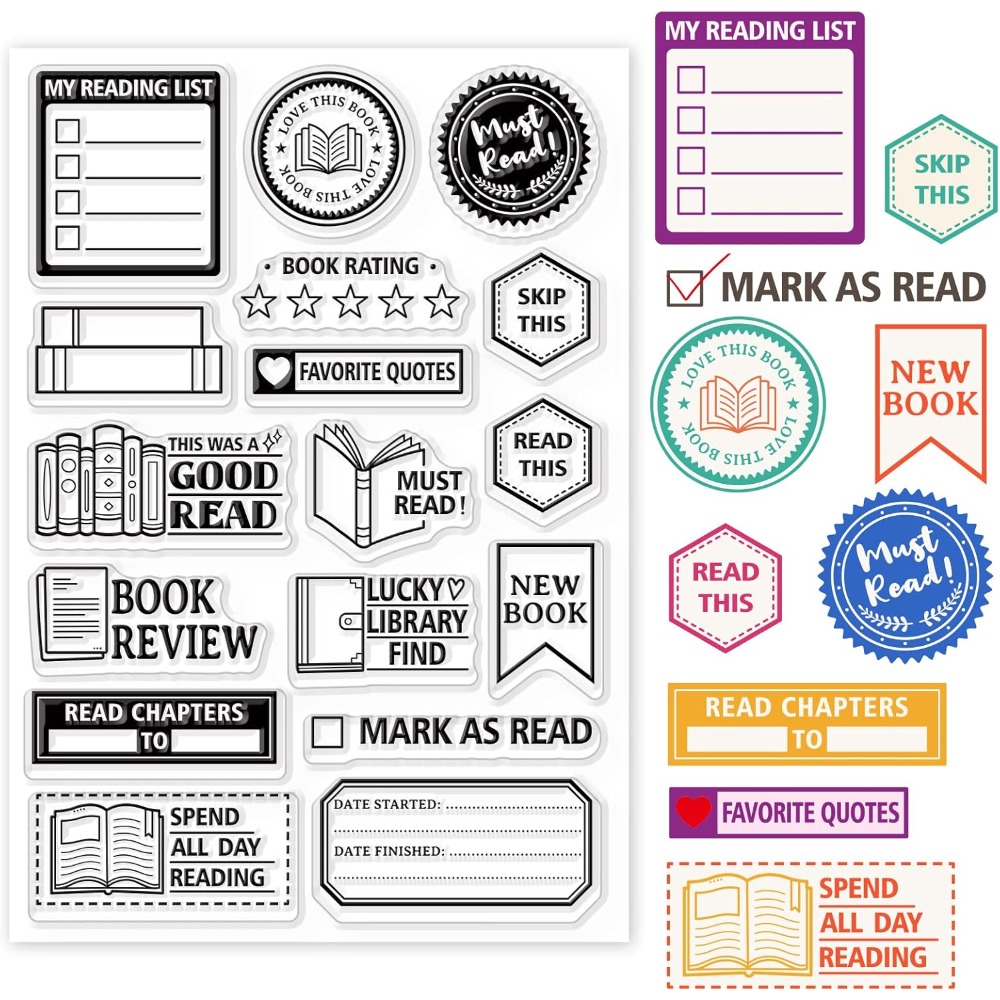 Rubber Stamp Blank - 本を読むための透明なシリコンスタンプ,ミニアートラベル,日曜大工のスクラップブッキング用のシール,ジャーナル装飾カード