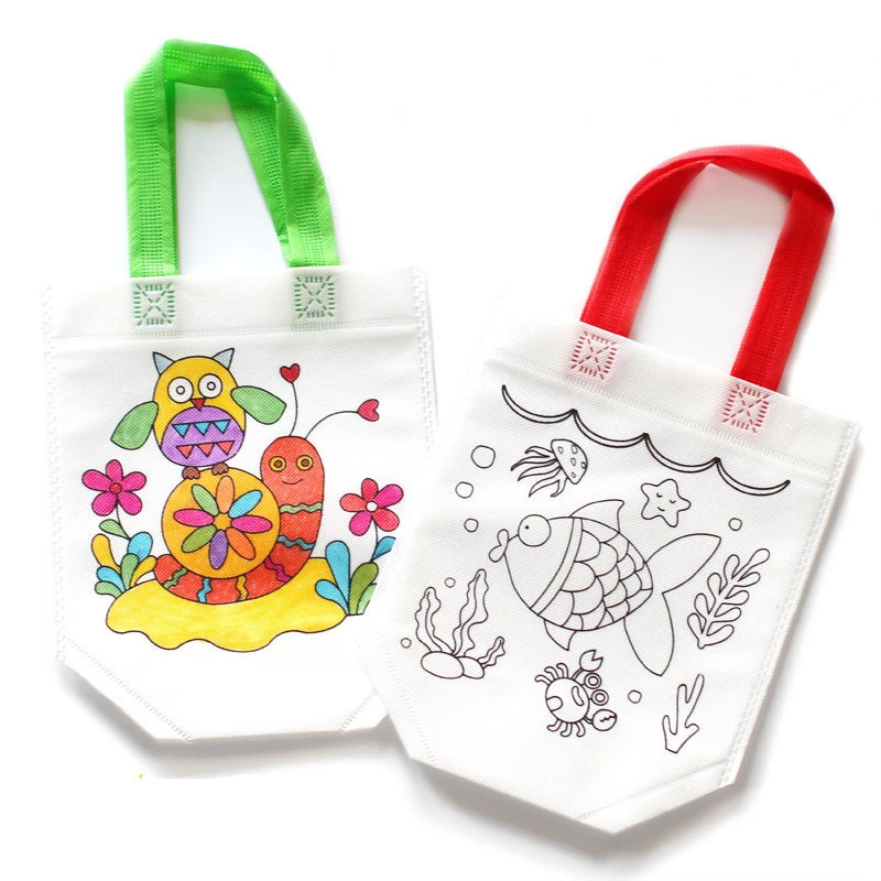 Art Craft Earth Day - 24 個のかわいい漫画のぬりえバッグ再利用可能なカーニバル誕生日パーティー DIY アート工芸品や記念品用品クリスマスお祝い