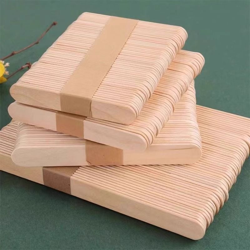 Art Craft With Ice Cream Stick - アイスキャンディースティック、天然木製アイスクリームスティック、DIYプロジェクトや学校の美術活動用の滑らかな白樺材のクラフトスティック