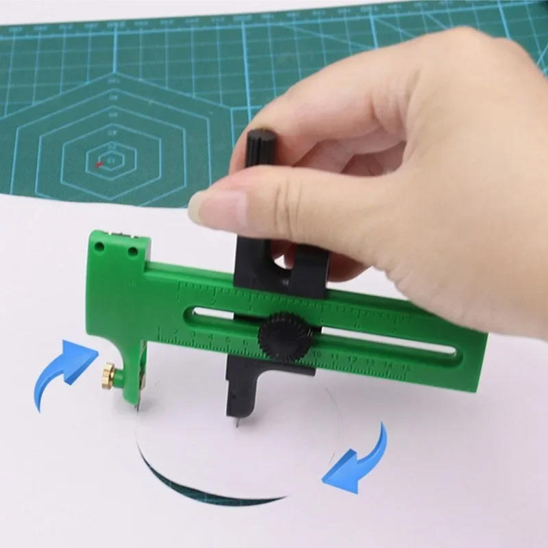 Art Craft With Paper - 調整可能なハンドヘルド円形アートカッター、多サイズ携帯用紙切りナイフ、DIYクラフトホビーツール