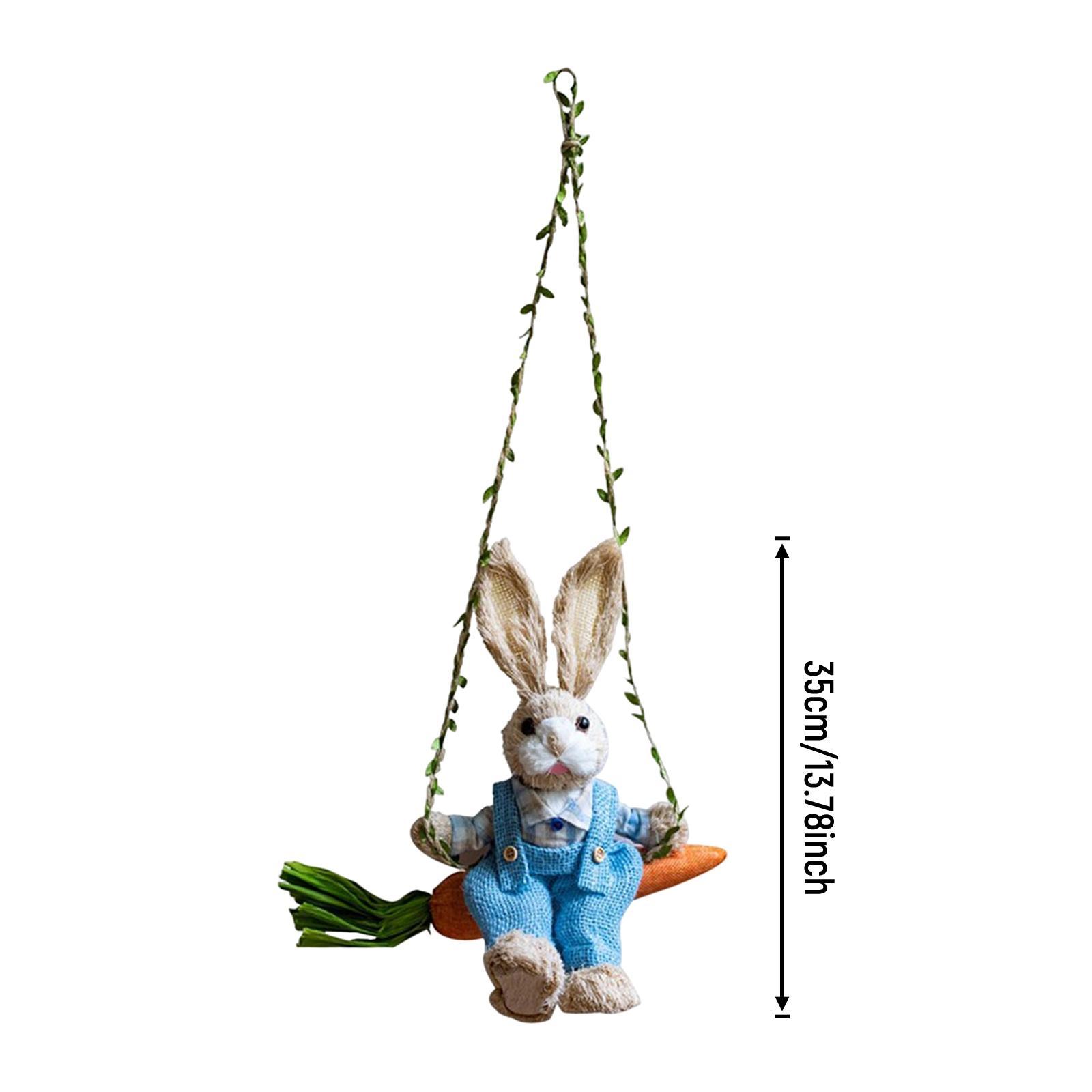 Art Craft Rabbit - イースターバニーペンダント、収集価値のある模擬工芸品スイングラビットハンギングデコレーション