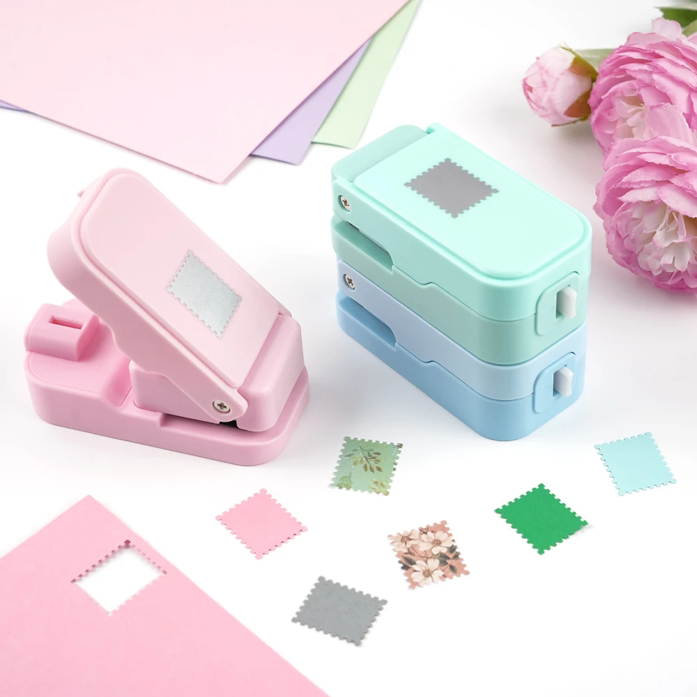 Art Craft Journals - ポータブルスタッカブルスタンプボーダーパンチャー カラフルな切手エッジペーパーパンチ DIYスクラップブック ジャンクジャーナル アートクラフトプロジェクト用