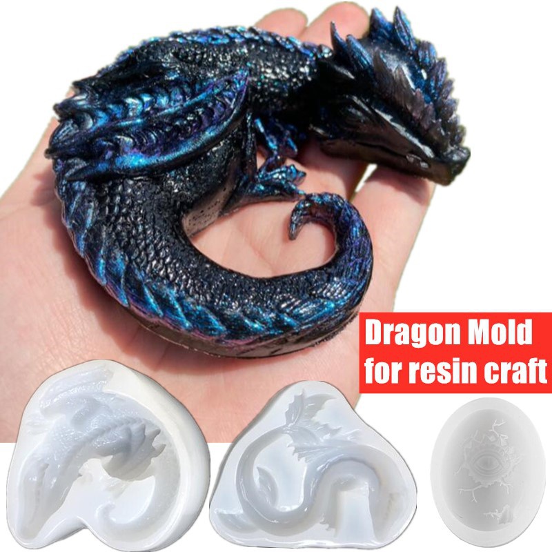 Art Craft Mirror - 3 スタイルミラー眠いドラゴン恐竜シードラゴンの卵シリコーン金型樹脂工芸 DIY エポキシ樹脂金型シリコーン装飾