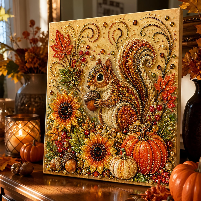 Art And Craft Autumn - 秋の絵画パールアートDIYセット 3Dパンプキンリスダイヤモンドペインティングクラフト ホームウォールデコレーション 初心者向けギフト