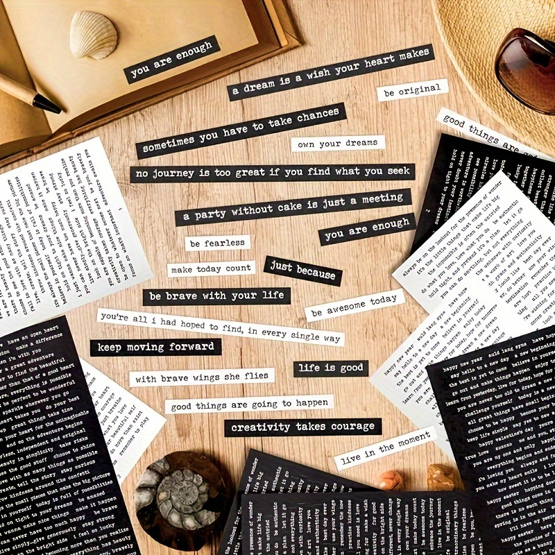 Art Craft Journals - 406 枚のインスピレーションを与える引用ステッカー ポジティブ スクラップブック、ジャーナル、プランナー、DIY アートやクラフトのフォトアルバム用