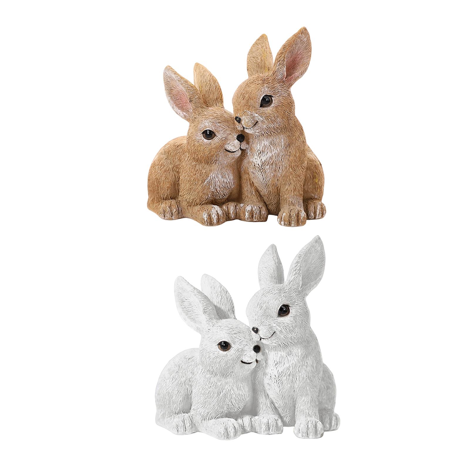 Art Craft Rabbit - ウサギの像 イースターの装飾 愛らしい理想的なギフト アートクラフト バニー彫刻 樹脂製ウサギの置物