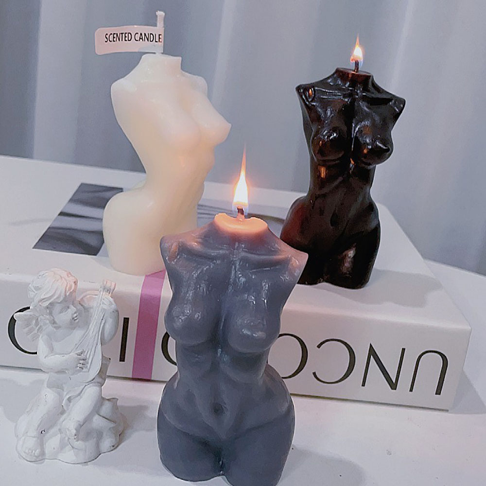 Candle Making Wax - 女性トルソー体型の香り付きキャンドル、家の装飾用 – 芸術的な体型のソイワックスキャンドル、10cmミニフィギュアギフト