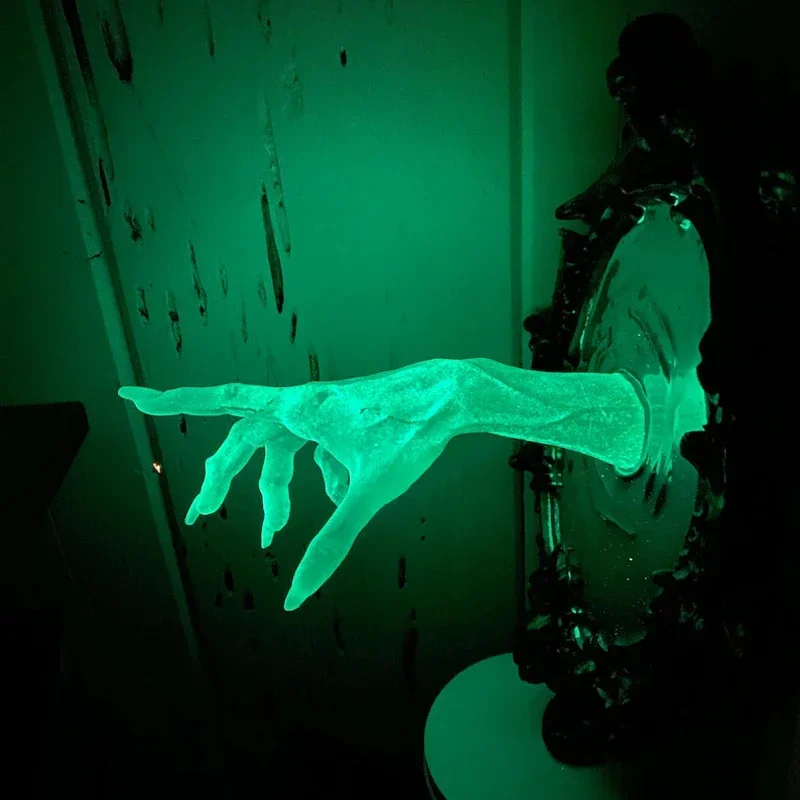 Art Craft Mirror - ゴシックデビルハンドウォールデコレーション、光るゴーストミラーフォトフレーム、不気味なハロウィーンオーナメント＆クラフトギフト