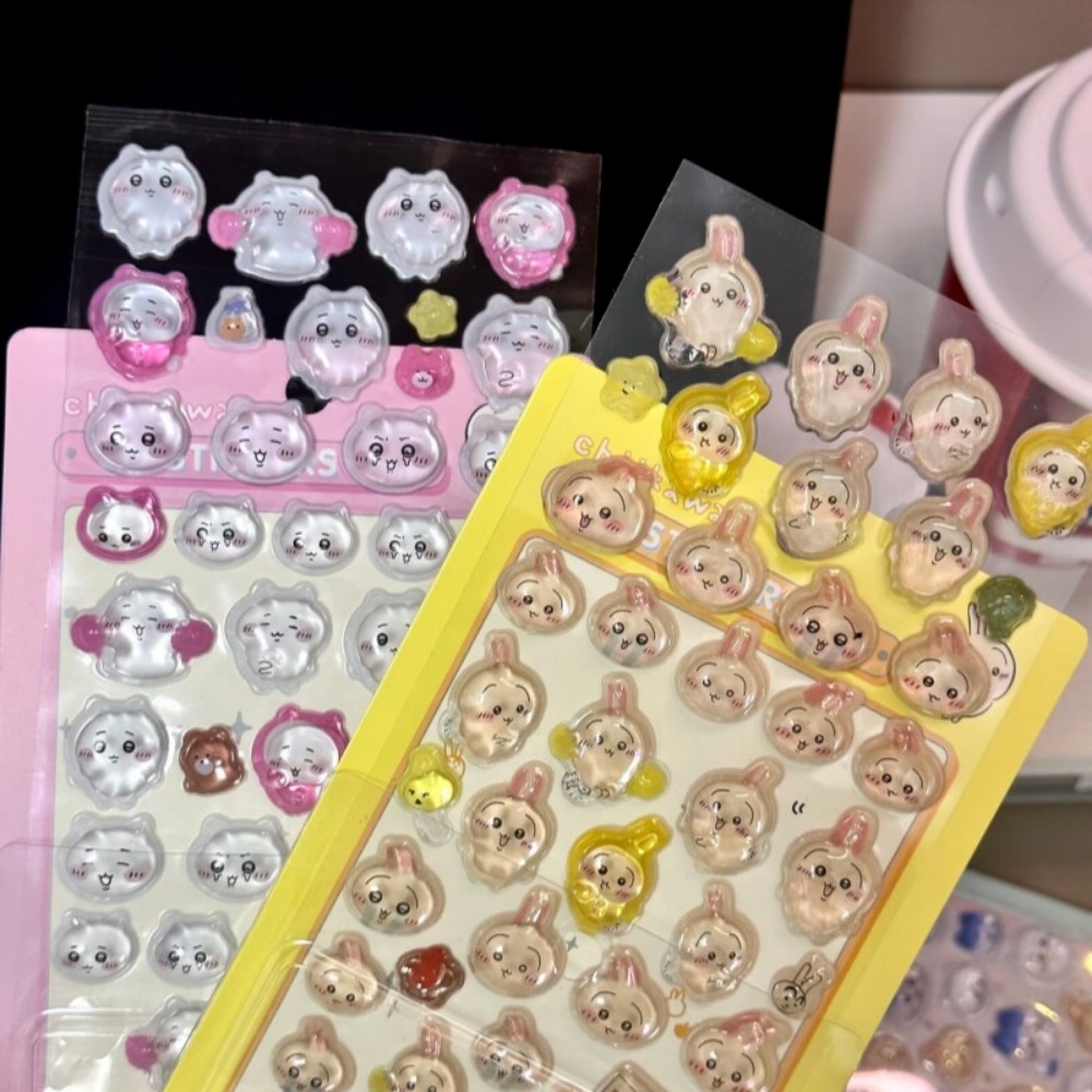 Art Craft Journals - かわいいちいかわ3DクリスタルエンボスステッカーDIYデコレーションデカール学生ジャーナルスクラップブックアートクラフトオーナメント文房具ギフトおもちゃ