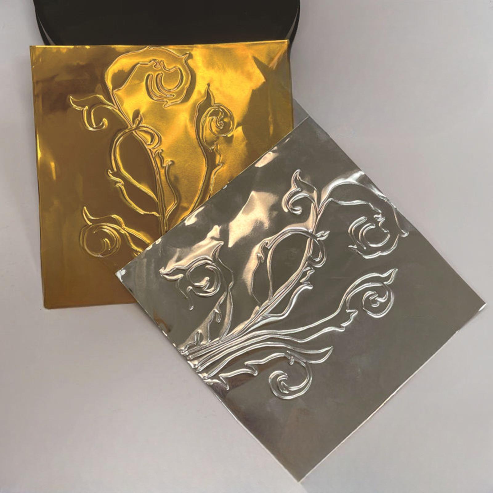 Art Craft With Paper - 工芸用箔紙 100 枚光沢のあるアルミニウム金属箔紙アートプロジェクト彫刻ツール絵画爪工芸品