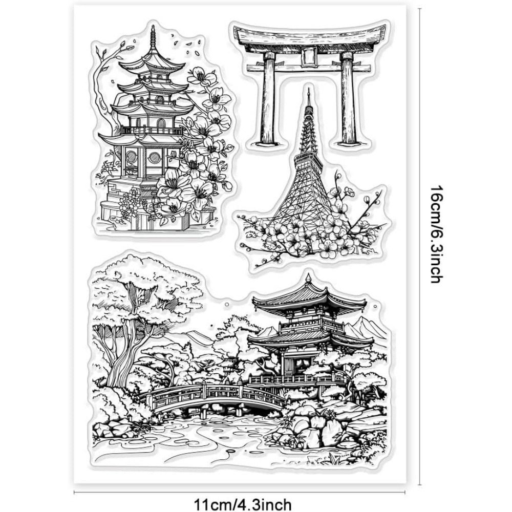 DIYスクラップブッキングカード用のランドスケープクリアスタ - Rubber Stamp Blank のレビューと価格