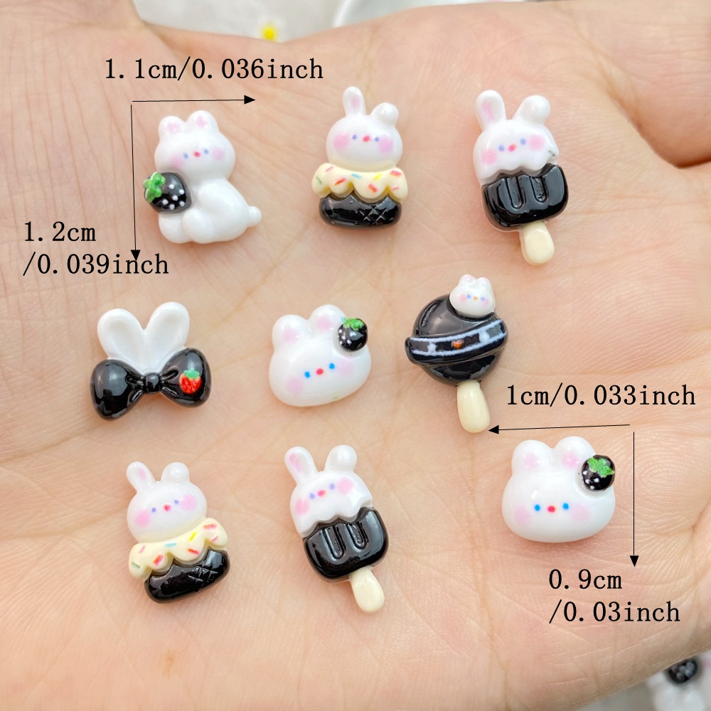 3D樹脂漫画ネイルアート,白いウサギのシリーズ,デザイナーチ - Art Craft Rabbit のレビューと価格