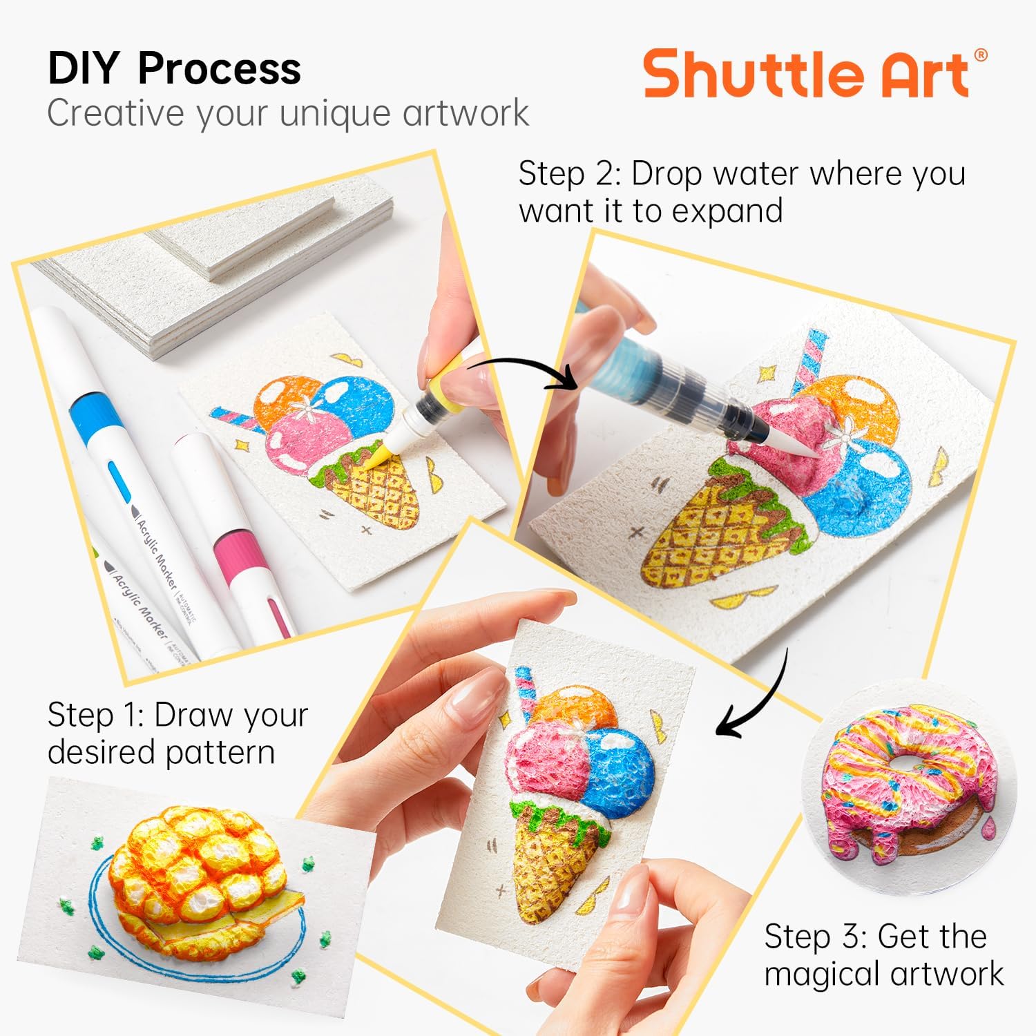 3D立体発泡テクスチャ絵画紙セット 子供用 DIYアートクラ - Art Craft With Paper のレビューと価格