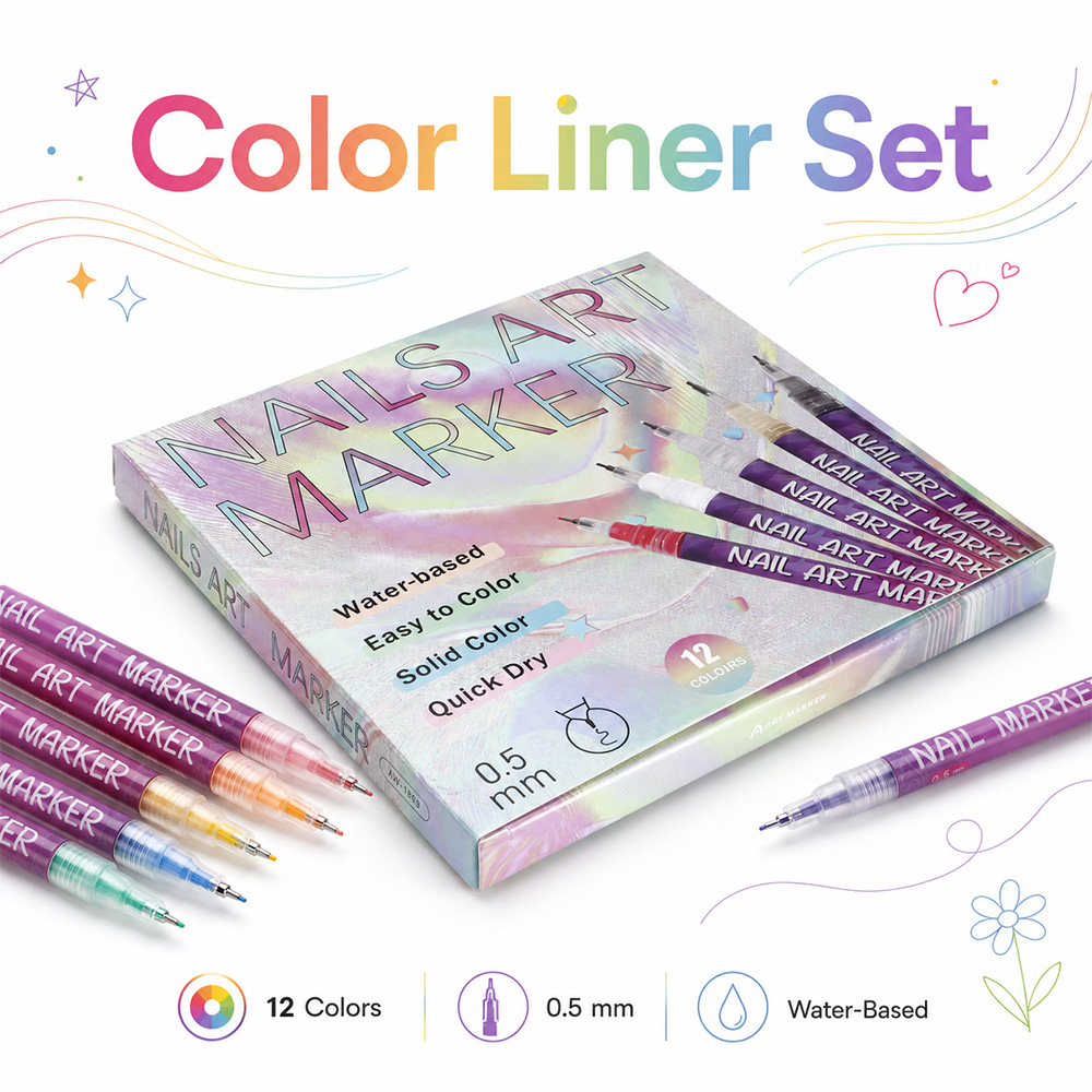 12本入り極細マーカーペンセット、耐久性のあるインク、DIY - Illustration Marker Set のレビューと価格