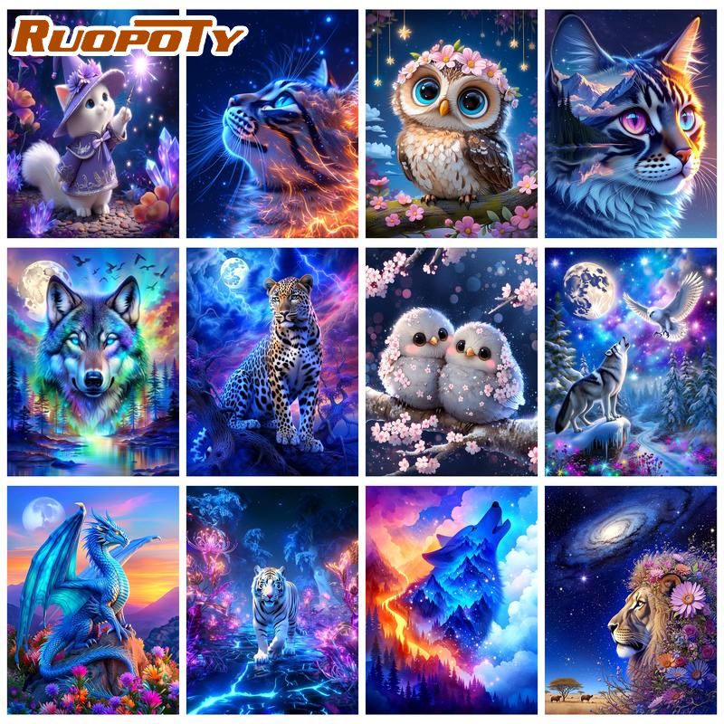 RUOPOTY ブルードラゴン数字による絵画工芸品 DIY  - Art Craft Number のレビューと価格