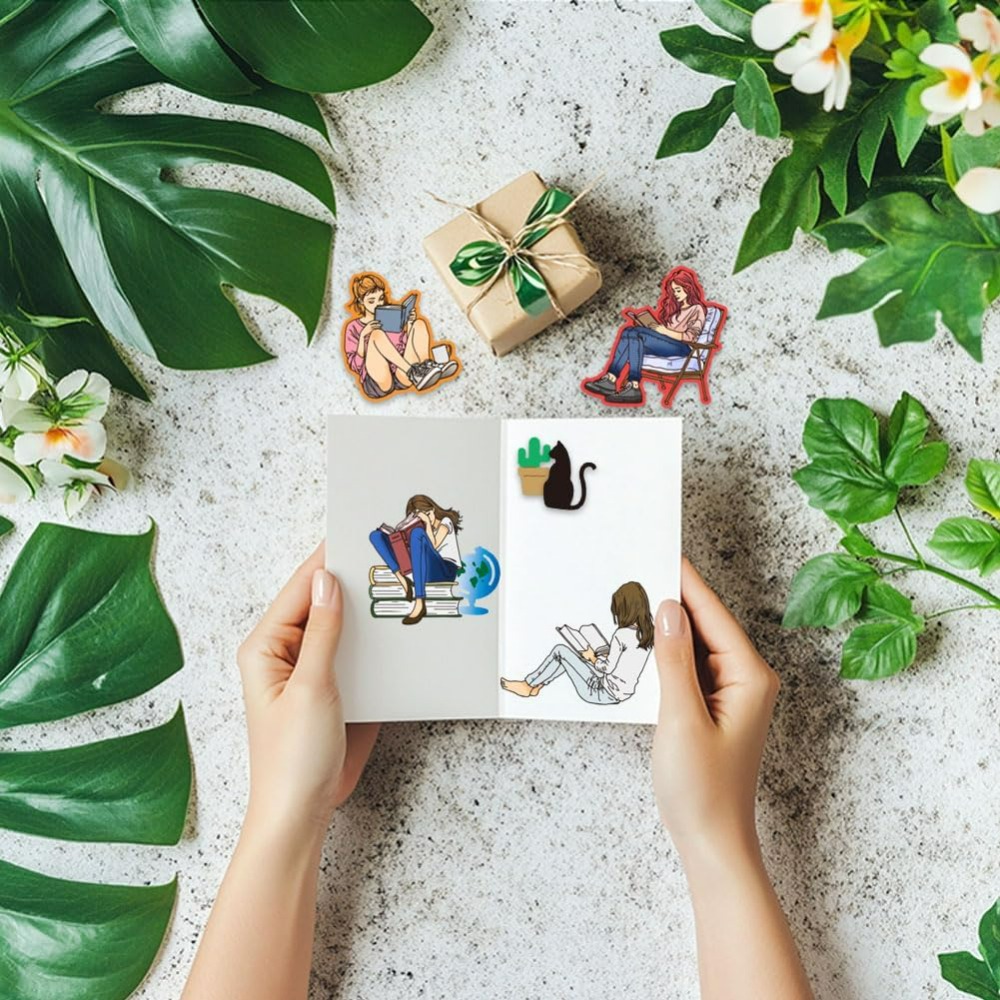 Lady and Books クリアスタンプ 本の読書 シリ - Rubber Stamp Blank のレビューと価格