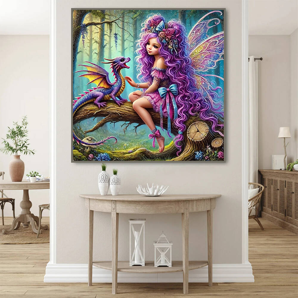 フルスクエアラウンドダイヤモンドモザイク少女ポートレート絵画 - Art Craft Girl のレビューと価格