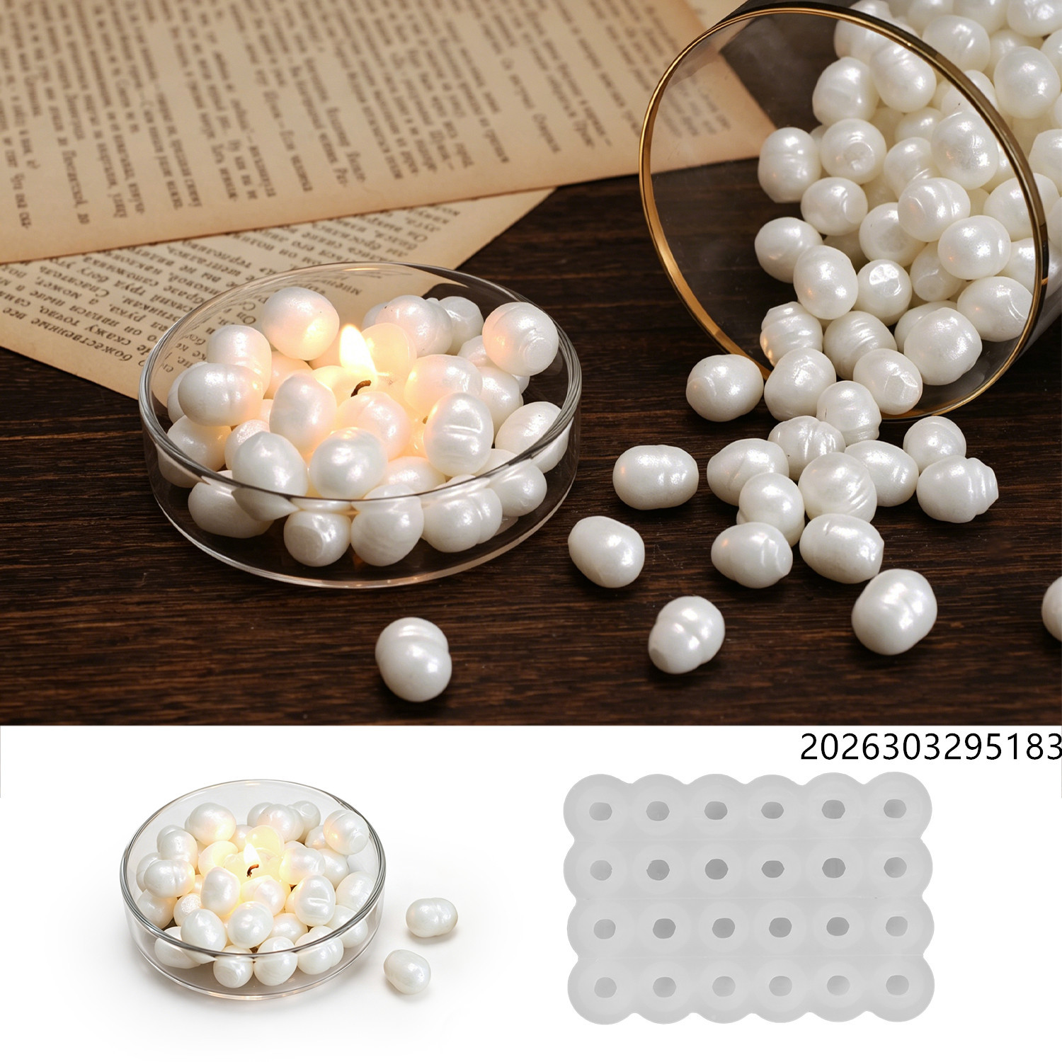 ヒーリングオーシャンパールミラーワックスメルトモールド、香り - Candle Making Wax のレビューと価格