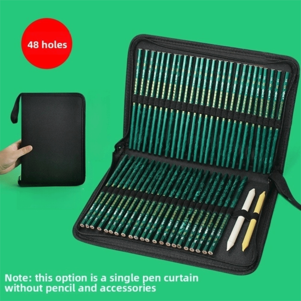 36/48/72穴ペンカーテンブラック折りたたみペンケース色 - Colored Pencil Professional のレビューと価格