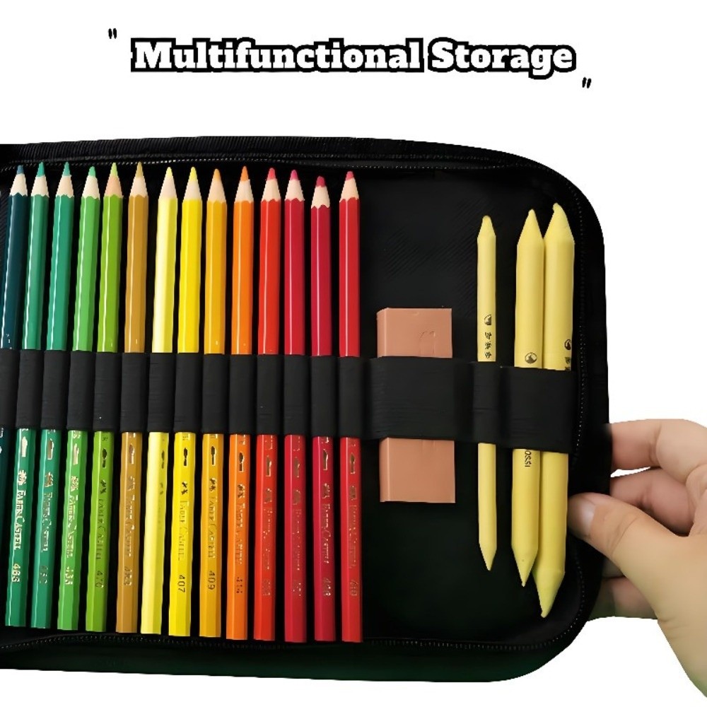 36/48/72穴ペンカーテンブラック折りたたみペンケース色 - Colored Pencil Professional のレビューと価格