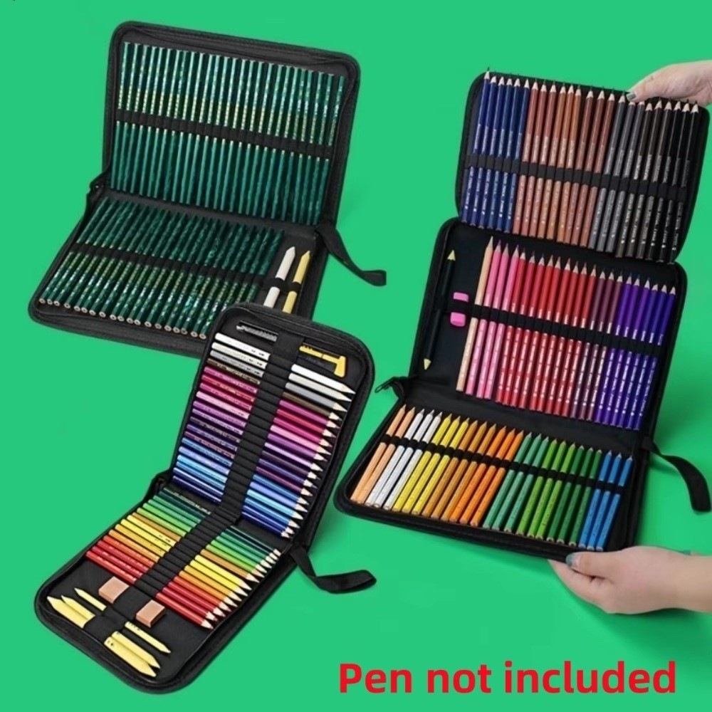 36/48/72穴ペンカーテンブラック折りたたみペンケース色 - Colored Pencil Professional のレビューと価格