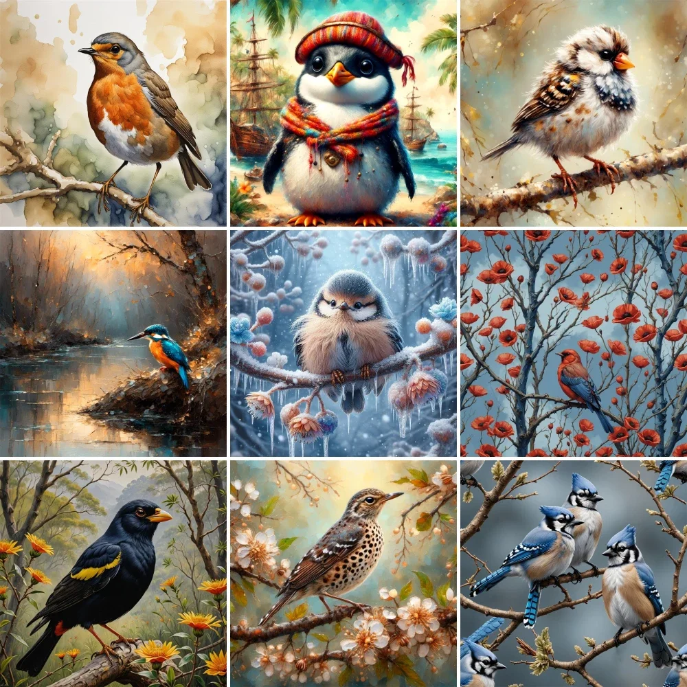 鳥 ペンギン シジュウカラ ペイントナンバー 絵画 大人向け - Art Craft Ideas For Adults のレビューと価格