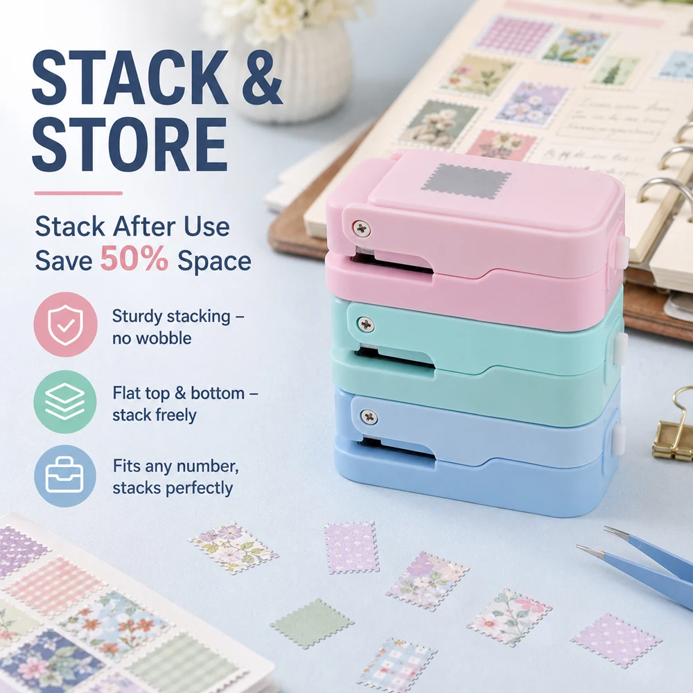 ポータブルスタッカブルスタンプボーダーパンチャー カラフルな - Art Craft Journals のレビューと価格