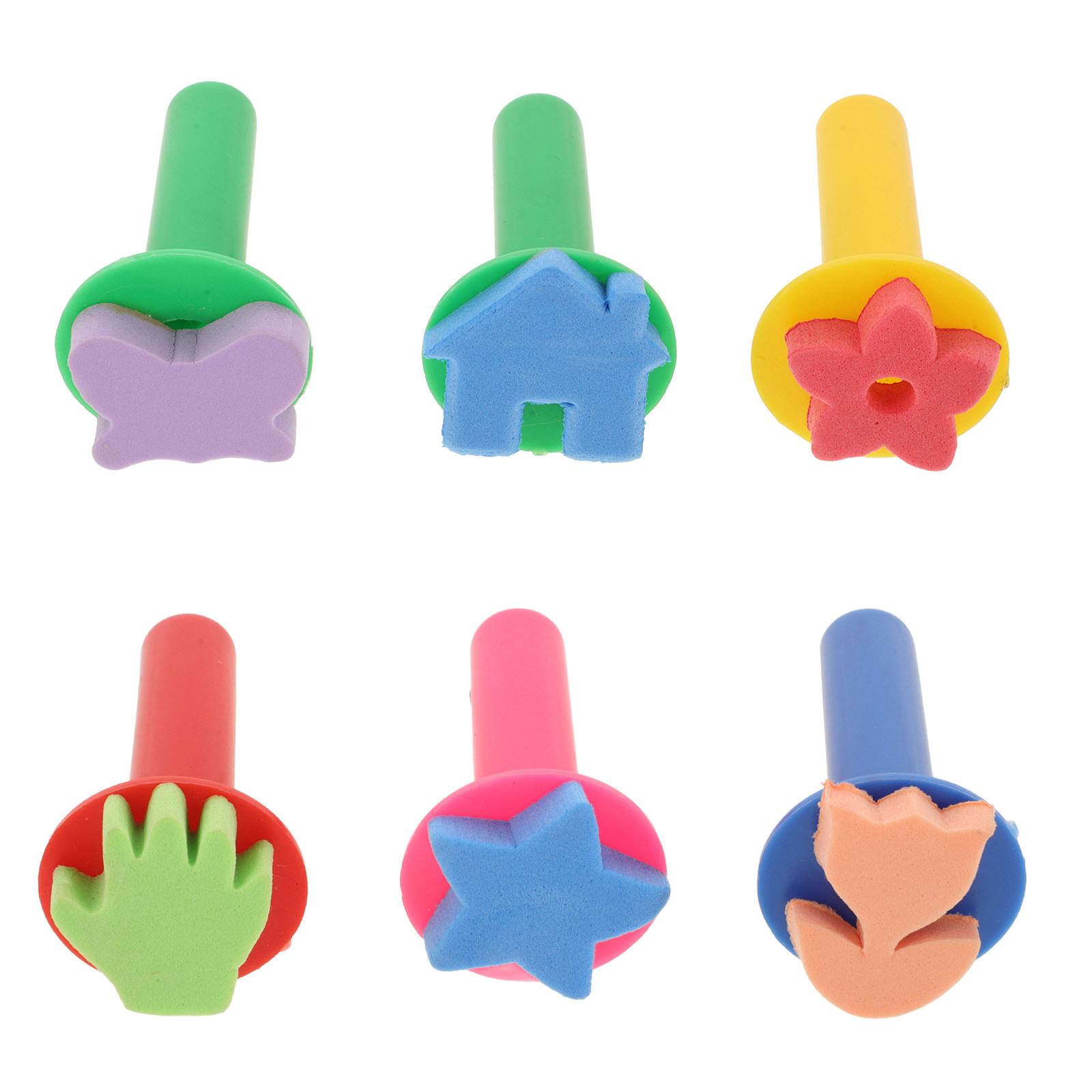 6個入りキッズフォームスポンジブラシセット 安全なEVAプラ - Art Craft For Preschool のレビューと価格