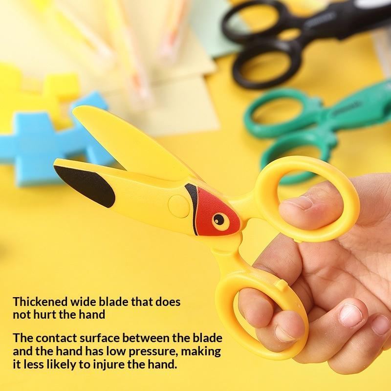 3個セット 子供用プラスチックはさみ かわいい漫画のオウムと - Art Craft For Preschool のレビューと価格