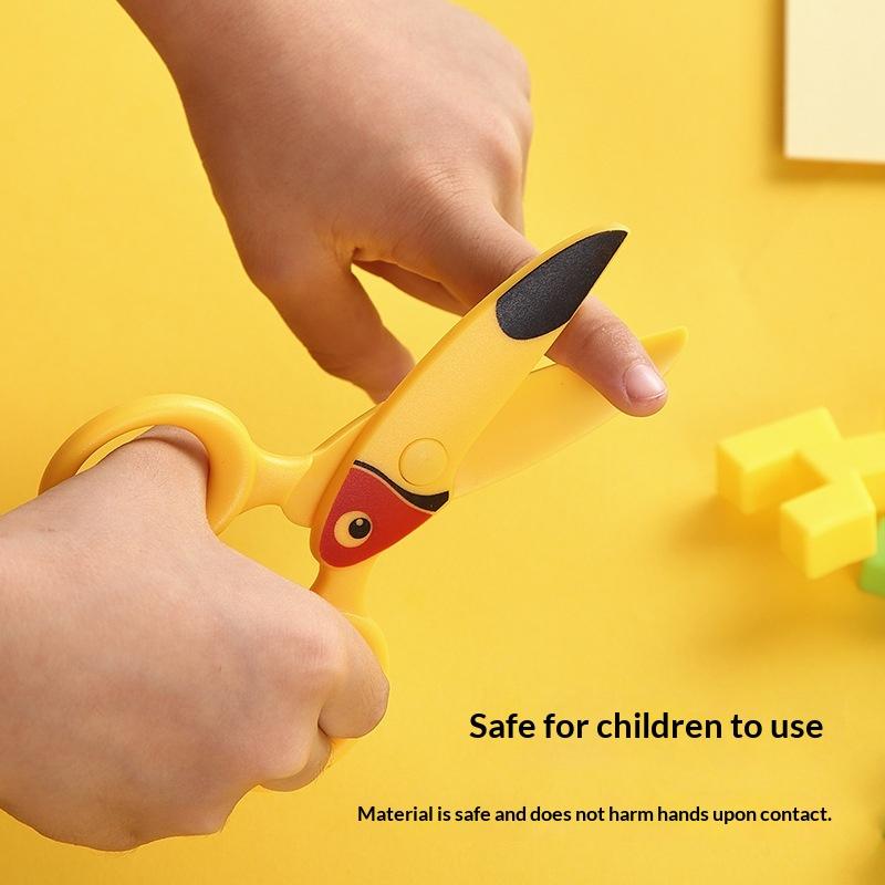3個セット 子供用プラスチックはさみ かわいい漫画のオウムと - Art Craft For Preschool のレビューと価格