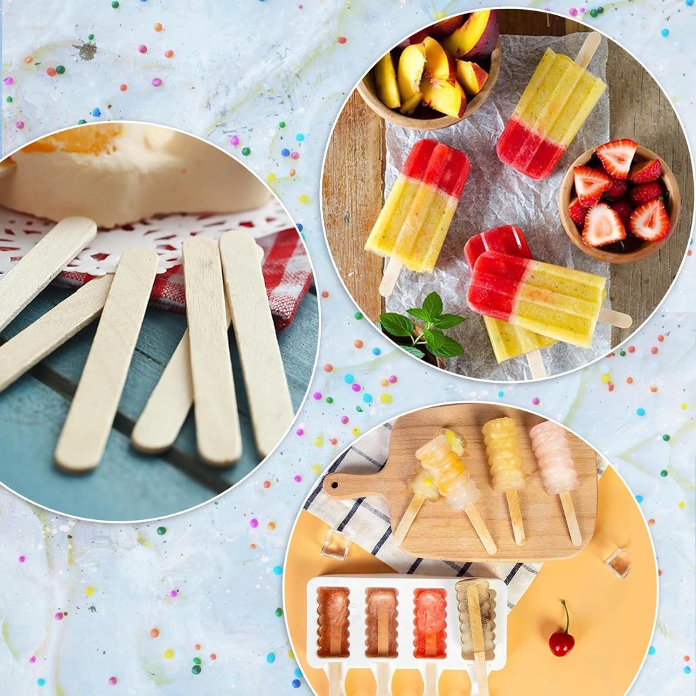 210本入り天然木製アイスクリームスティック、DIYクラフト - Art Craft With Ice Cream Stick のレビューと価格