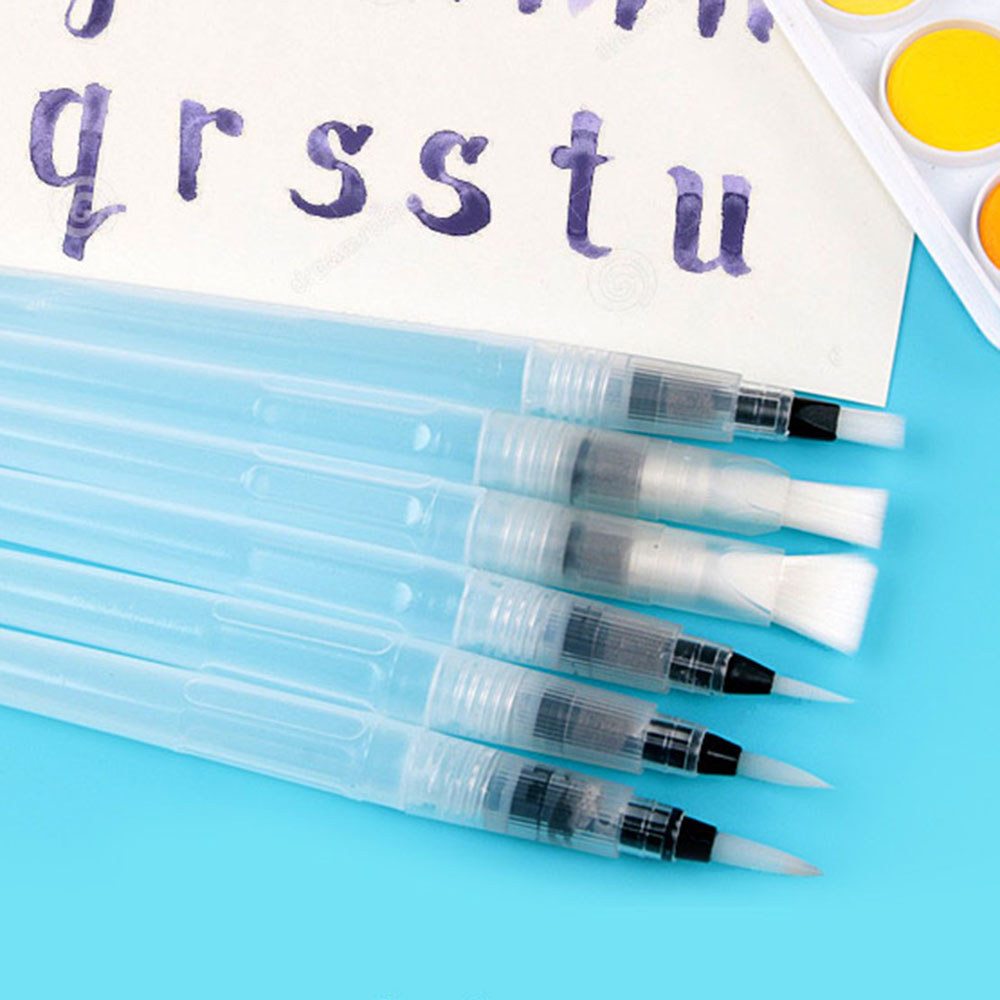 6 ピース/セット詰め替え可能な水ブラシインクペン水彩書道描 - Watercolor Brush Pen のレビューと価格