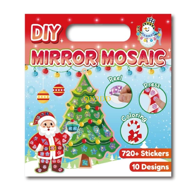 QX2D クリスマスホイルステッカー子供のための DIY ク - Art Craft Mirror のレビューと価格