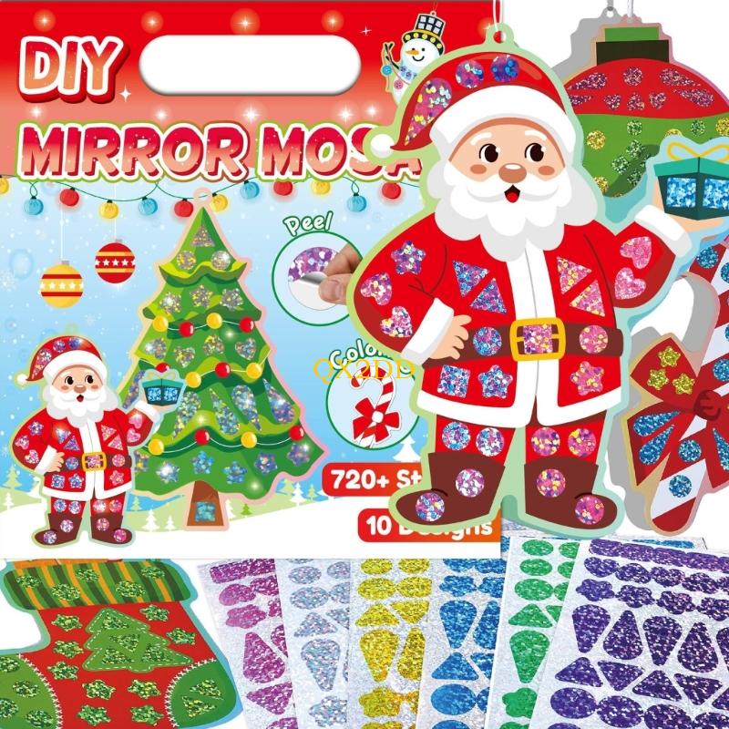 QX2D クリスマスホイルステッカー子供のための DIY ク - Art Craft Mirror のレビューと価格
