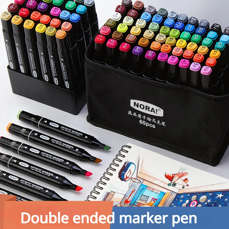 双頭スクエアペンセット,学生用ペイントセット,油,速乾性,水 - Illustration Marker Set のレビューと価格