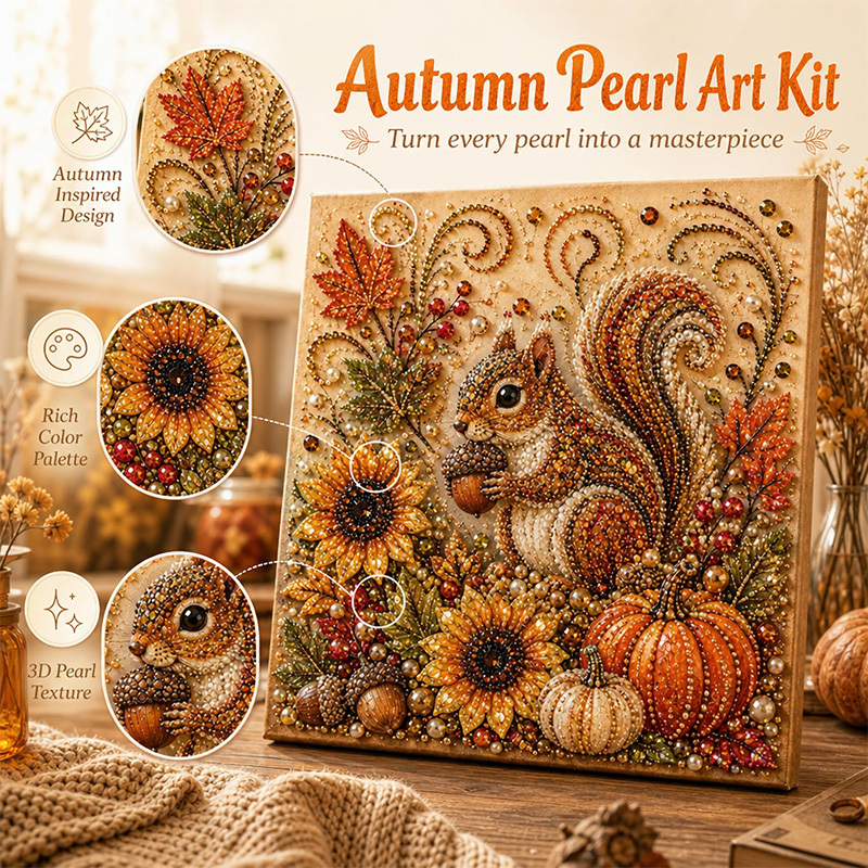 秋のパールペイントキット かわいい5Dパールペイントクラフト - Art And Craft Autumn のレビューと価格