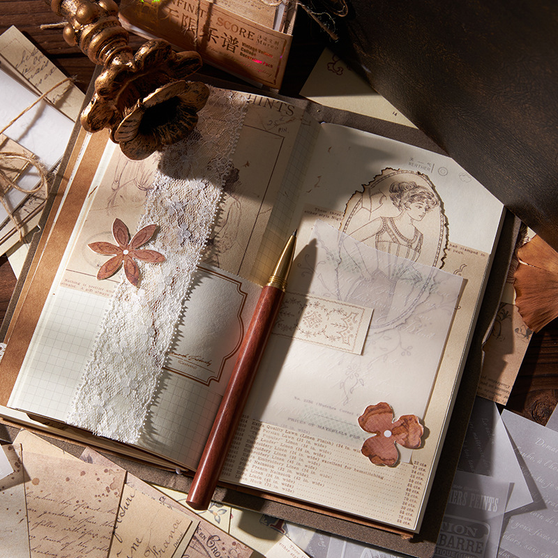 ヴィンテージスクラップブッキングクラフトペーパーキット レト - Art Craft Journals のレビューと価格