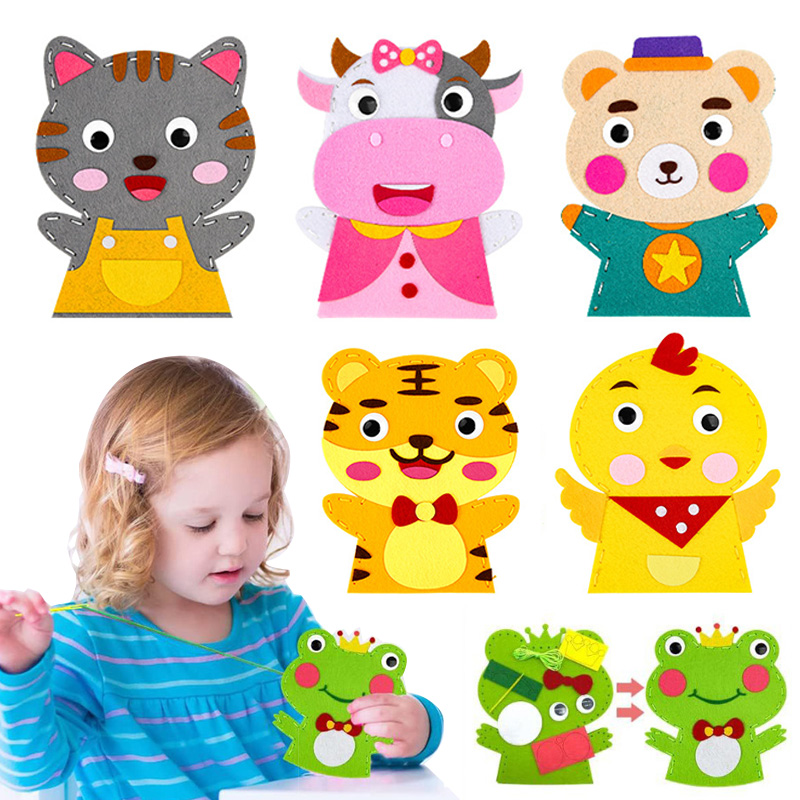 かわいい漫画動物ハンドパペット子供 DIY アートクラフトお - Art Craft For 3 Year Old のレビューと価格