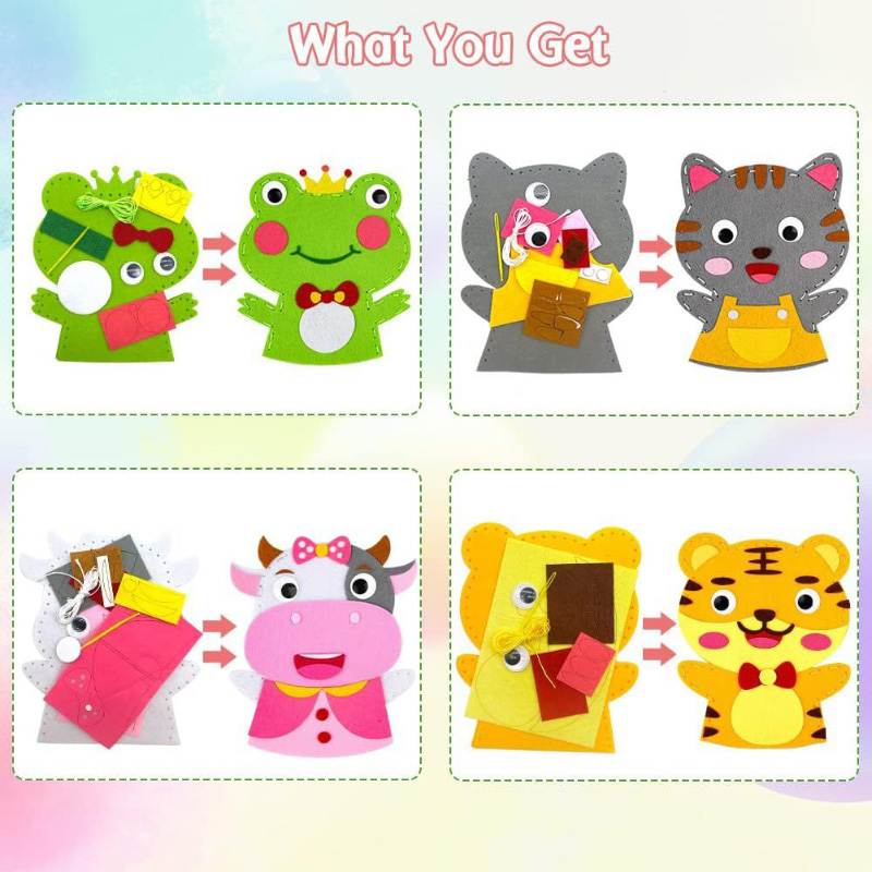かわいい漫画動物ハンドパペット子供 DIY アートクラフトお - Art Craft For 3 Year Old のレビューと価格