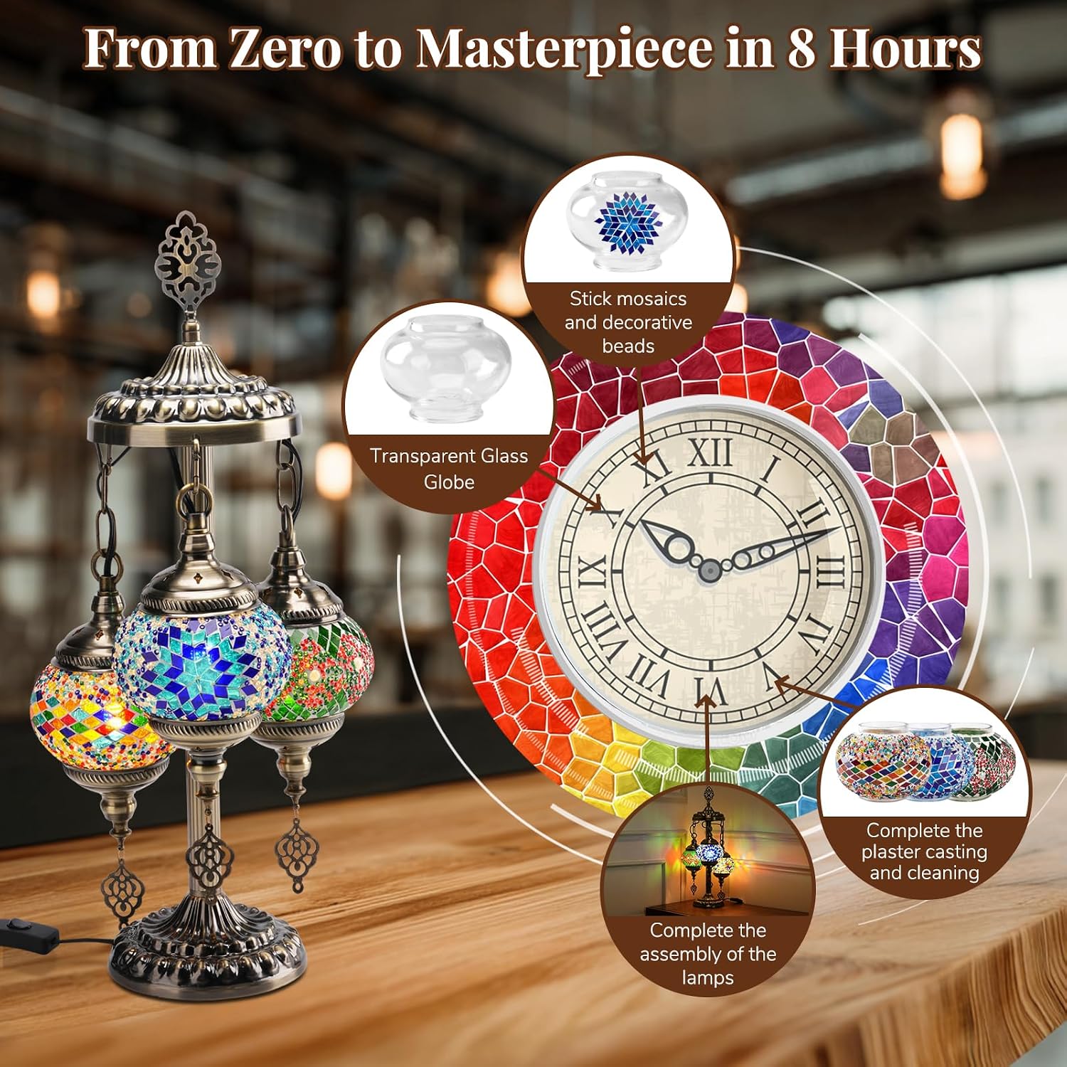 DIY 3グローブトルコモザイクランプキット、高さ23インチ - Art Crafting のレビューと価格