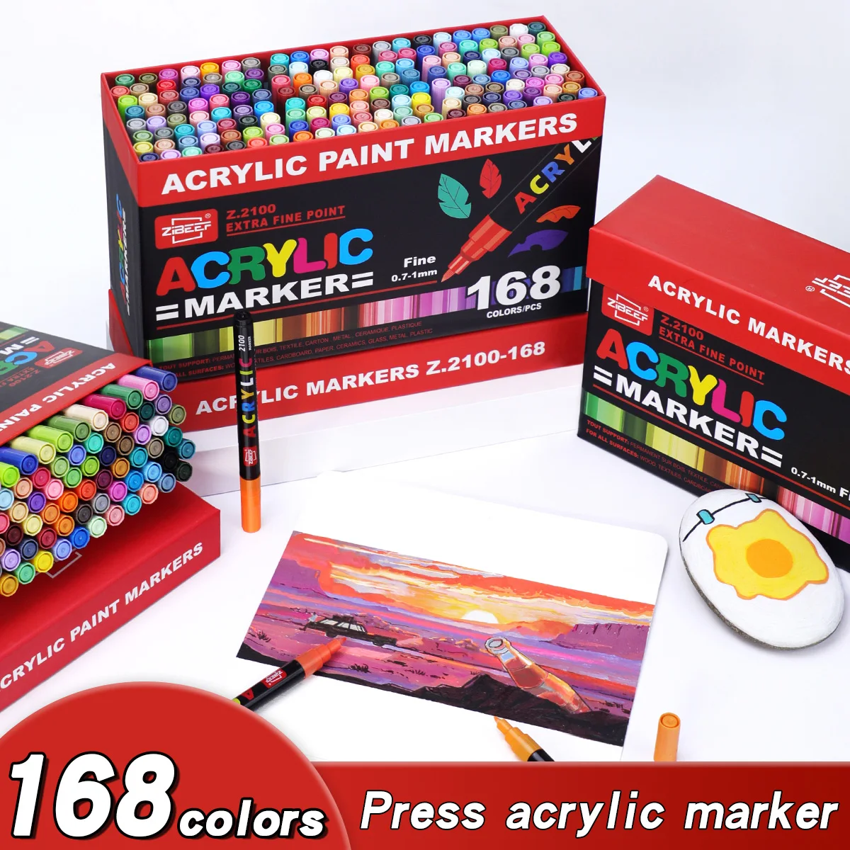 36-240色のアクリルペイントマーカーペンセット、マーカー - Illustration Marker Set のレビューと価格