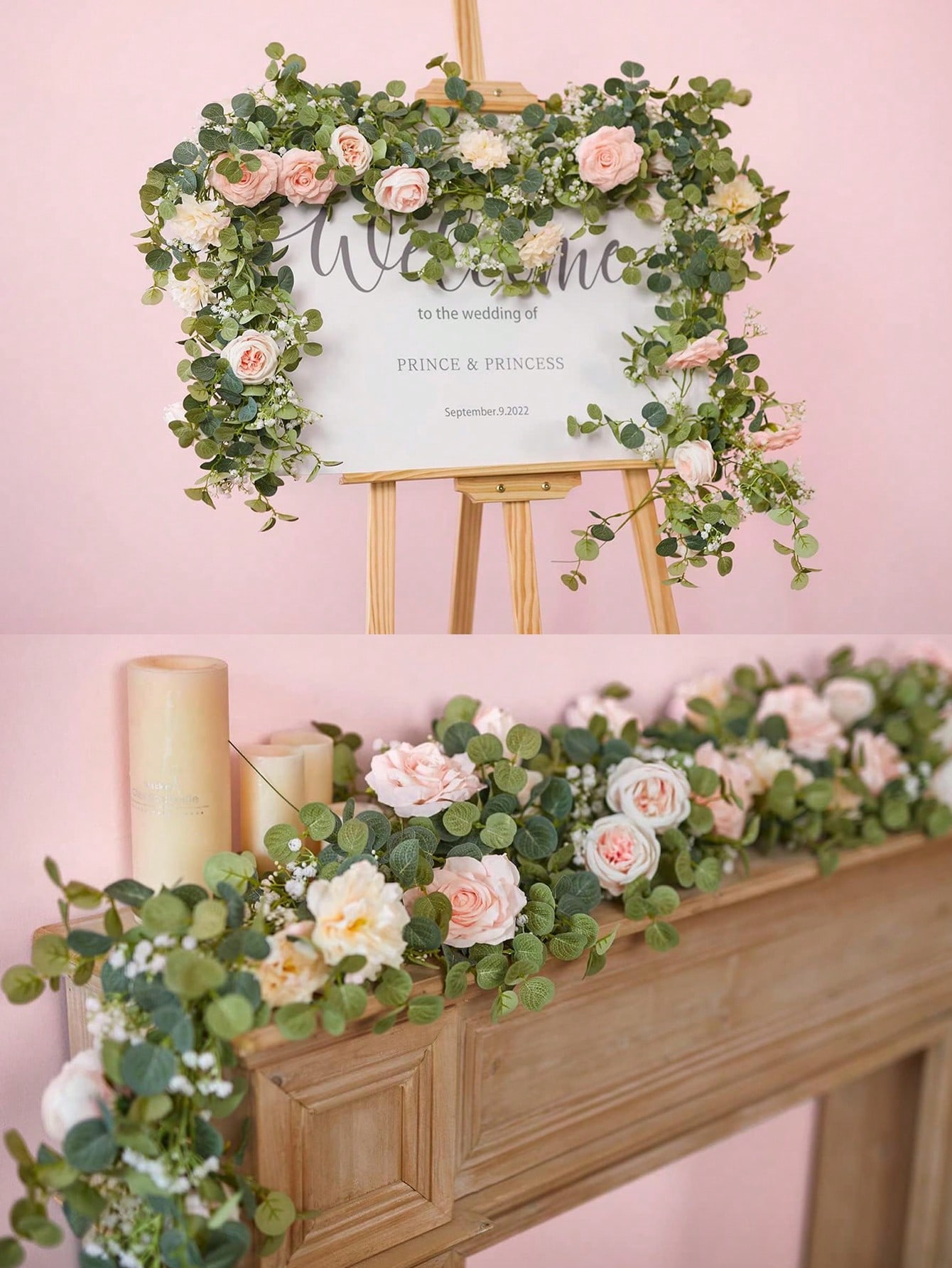 1pc 5.9FT 人工ユーカリつる偽のバラの花カスミソウ花 - Art Craft For 3 Year Old のレビューと価格