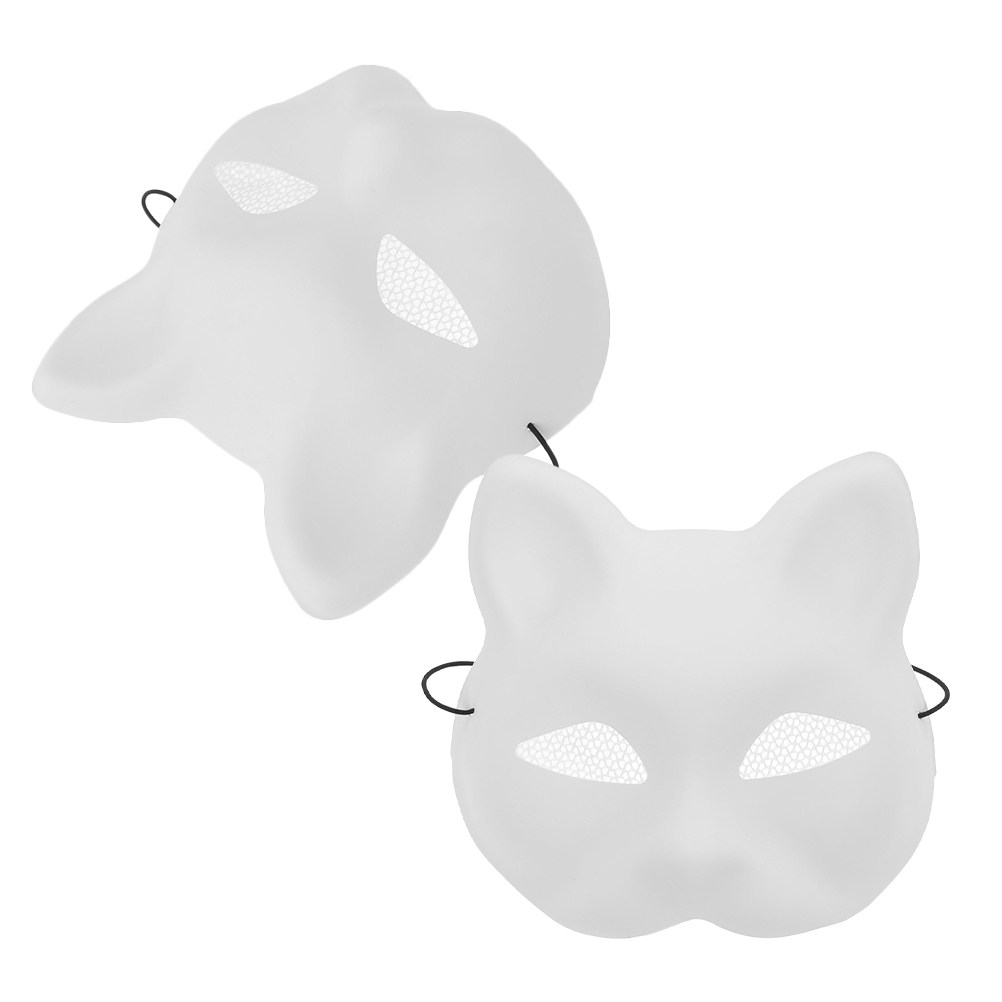 2個セット かわいい猫デザイン 塗装可能なプラスチックマスク - Art Craft For Preschool のレビューと価格