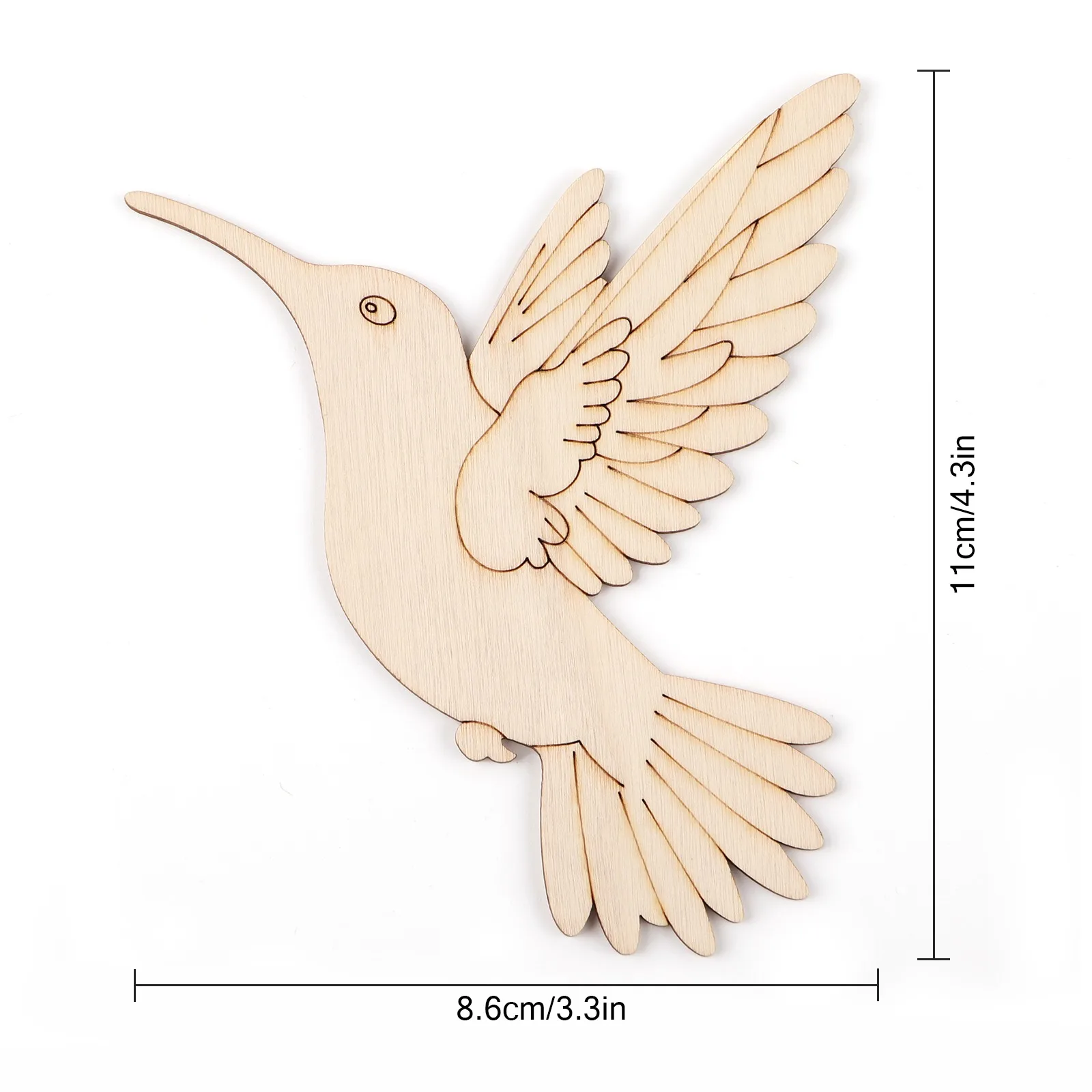 10個入り未完成木製動物鳥の切り抜き、木製吊り下げ飾り用木製 - Art Crafting のレビューと価格
