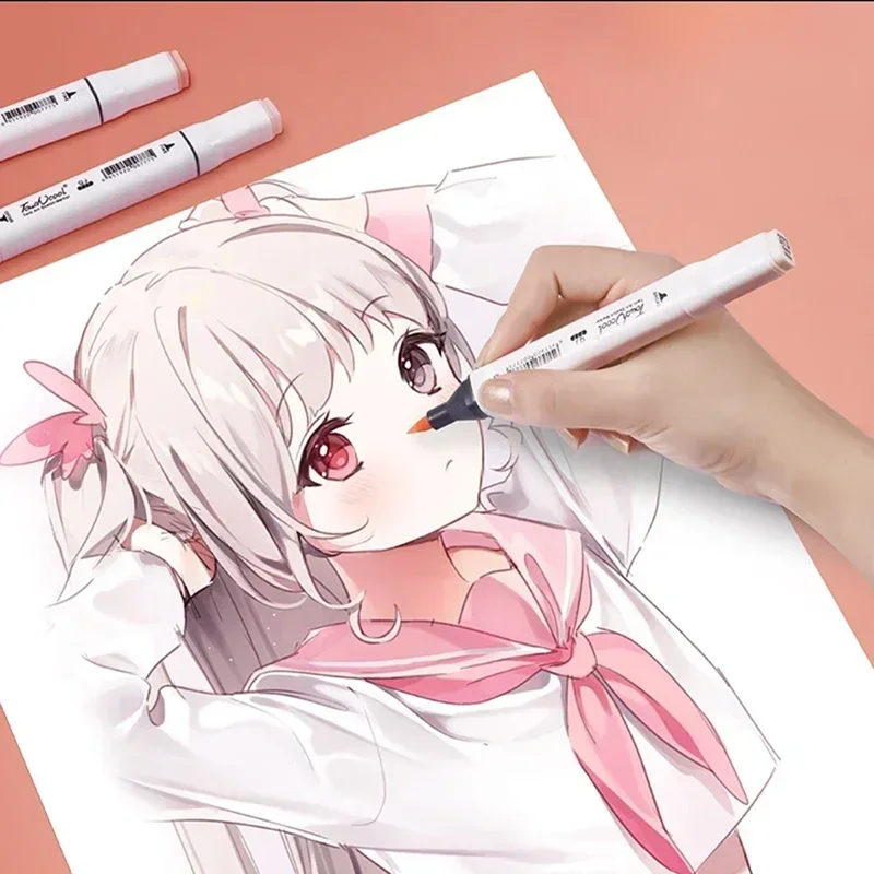 6/12/24/30 色の肌のトーンデュアルヘッドマーカーセ - Illustration Marker Set のレビューと価格