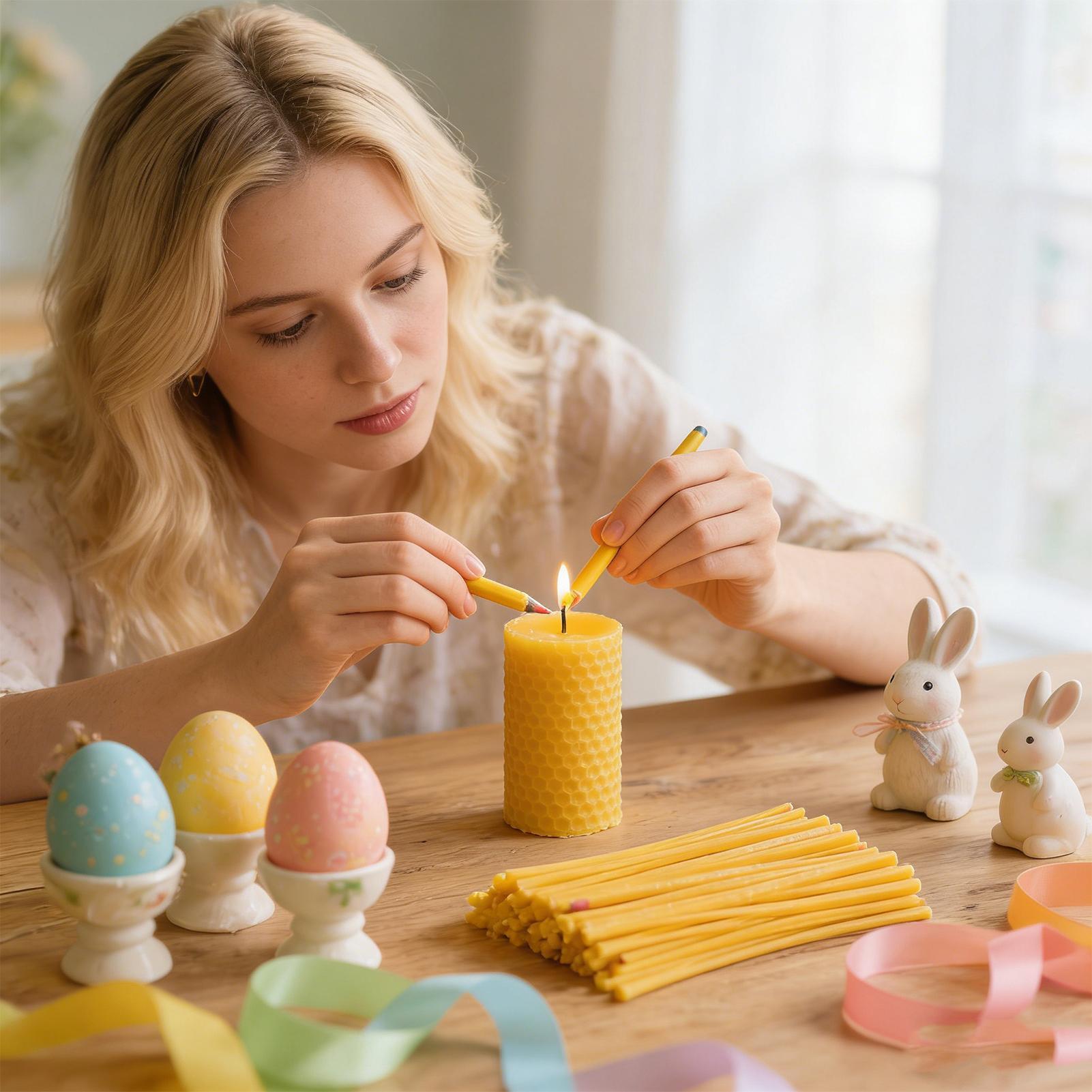 卵デコレーション用蜜蝋スティック120本 イースターアート用 - Candle Making Wax のレビューと価格