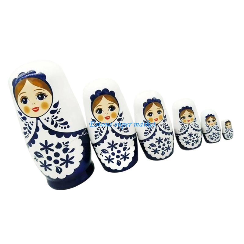 090B 6 層ロシアの入れ子人形木製手描きの子供の伝統的な - Art Craft Girl のレビューと価格
