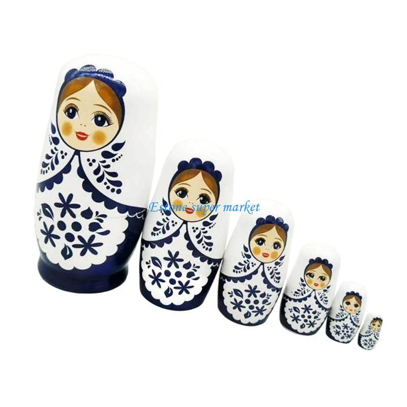 090B 6 層ロシアの入れ子人形木製手描きの子供の伝統的な - Art Craft Girl のレビューと価格